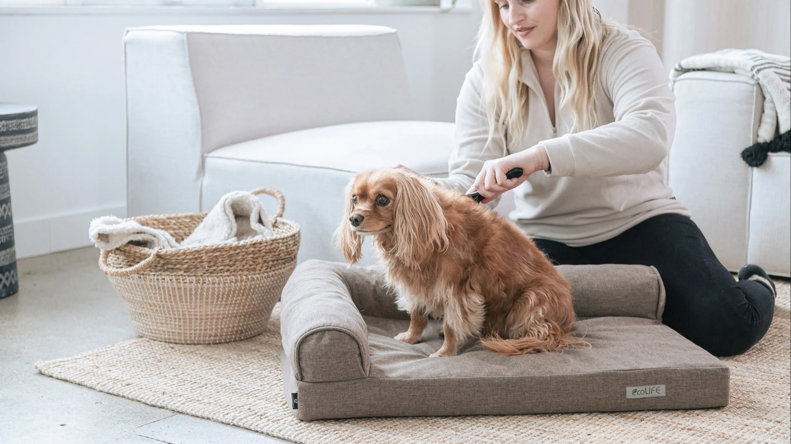 Ls Peppy Buddies Recycle Fabric Eco Friendly L Chaise Dog Sofa Bed