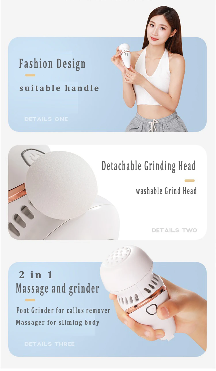 2 In 1 Electric Foot Grinder Vacuum Callus Remover And Massage