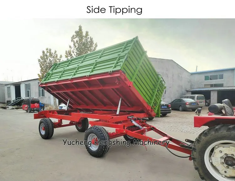 Agricultural 5 Ton Hydraulic Single Axle Dump Tipper Trailer Farm ...