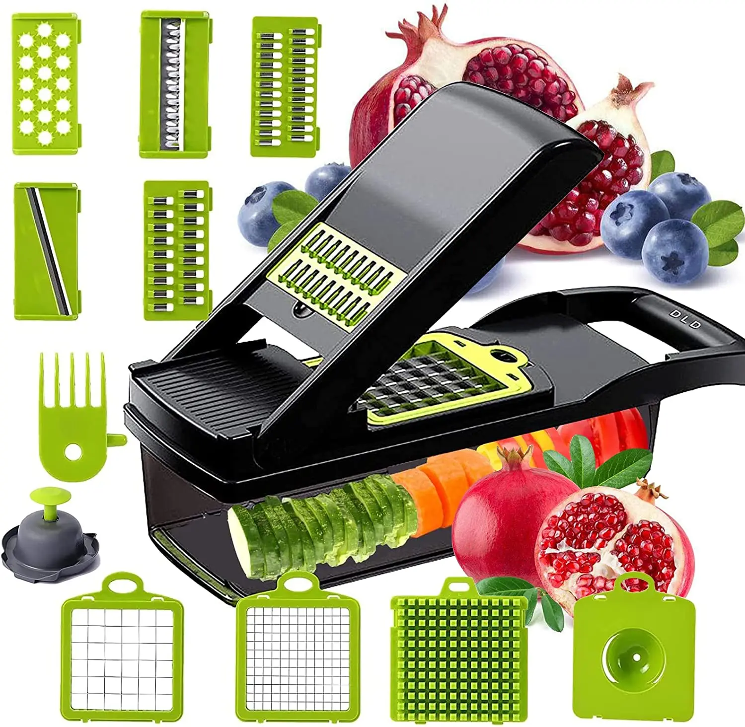 Manual 16 in 1 Vegetable Carrot Potato Fruit Slicer Cutter Onion Chopper Vegetable Grater Veggie Chopper With Colander Basket