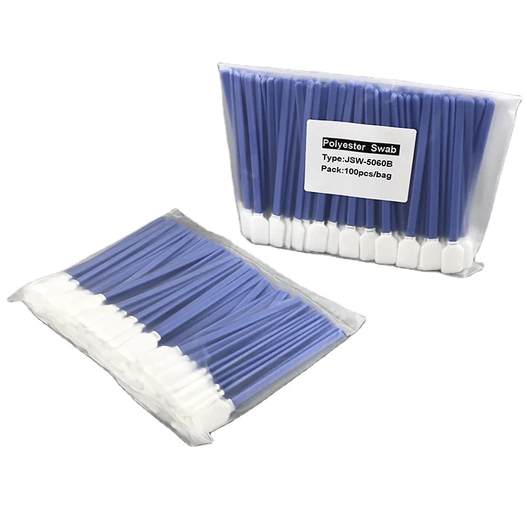 Large Format Solvent Printhead Cleaning Lint Free Rectangle Cleanroom Polyester Swab for Ink Printer Head
