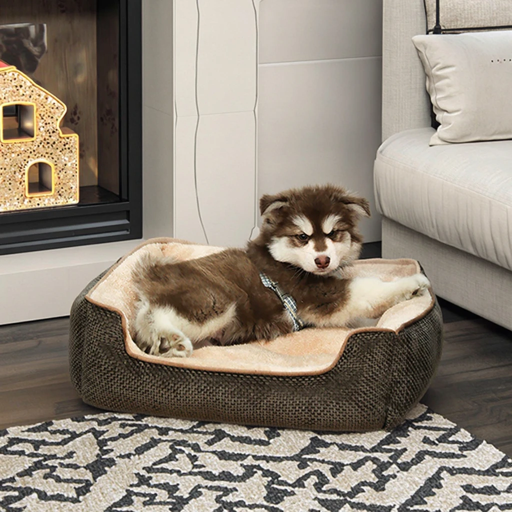 product rectangular pet bed fleece kennel four seasons universal dog pad moisture resistant stain resistant cat nest-53