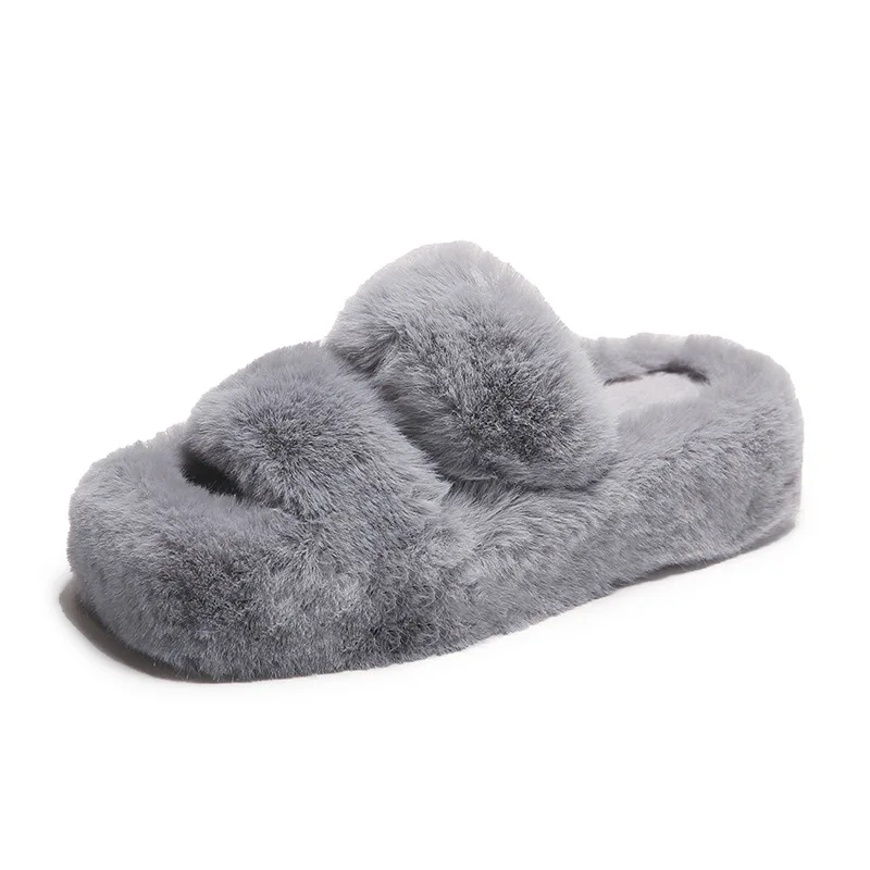 2023 Autumn and Winter New Slides Slippers Women Square Head Thick Bottom Home Indoor Cotton Slides Slippers for Women