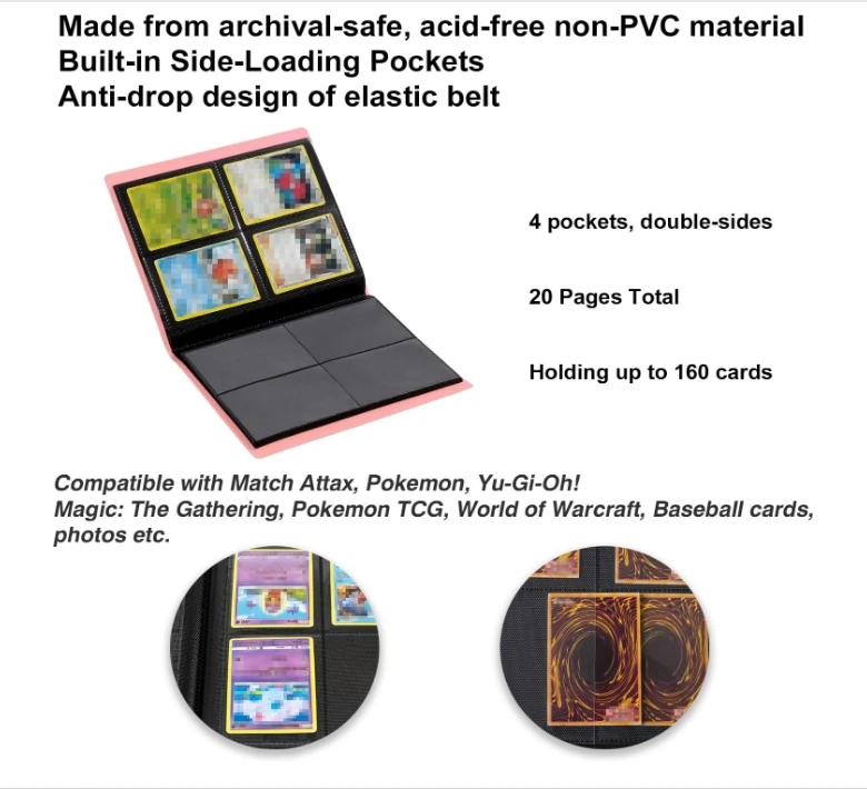 best baseball card binder Retro Pokemon Gameboy 9-Pocket TCG Leather Card Binder – Kado Supplies main image 1