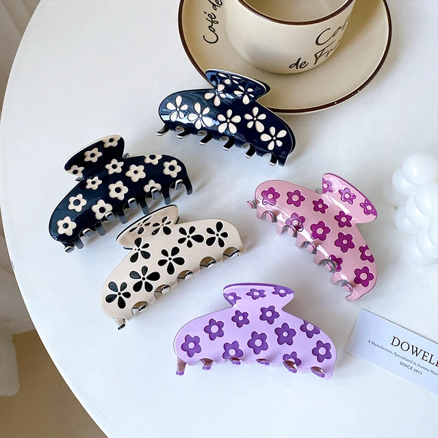 Customized Acetate Floral Claw Hair Clip Fashion Acetic Acid Flower Shark Clip Hair Delicate Large Hair Accessories Haarklammer