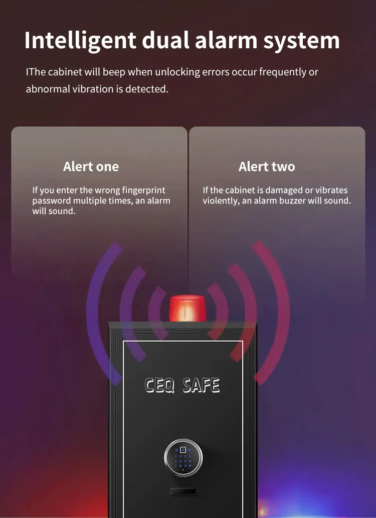 CEQSAFE Fire Resistant Safe Cabinet Electronic Digital Safe Biometric Gun Box factory