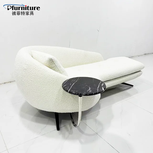 Italian Custom Style White Traditional Style Recliner Chair Balcony Leisure Lazy Sofa Tatami Chaise Longue for Living Room Sofas