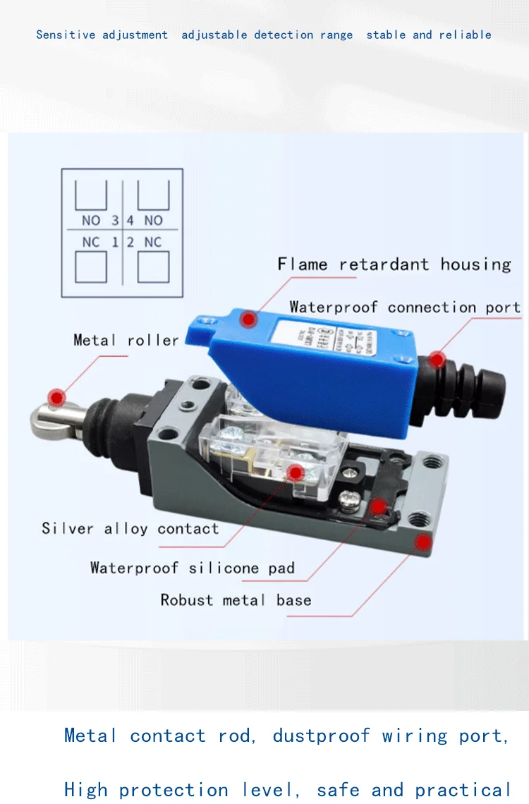 Durable Safe Mechanical Contact Limit Switch 5A Maximum Current IP65 Protection Level Stable Performance Convenient Operation manufacture