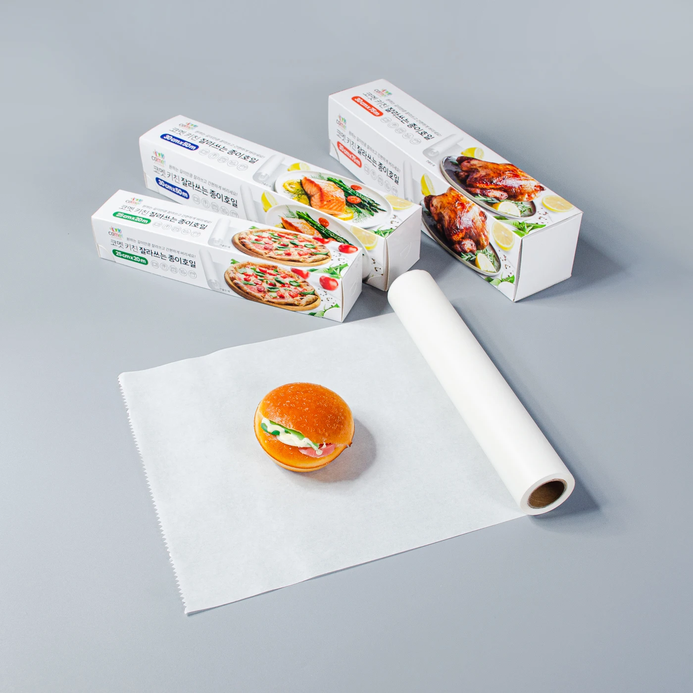 PFAS Free Custom Cup Cake Food Wrapping 50gsm Baking Butter Paper 28 Gram Roll