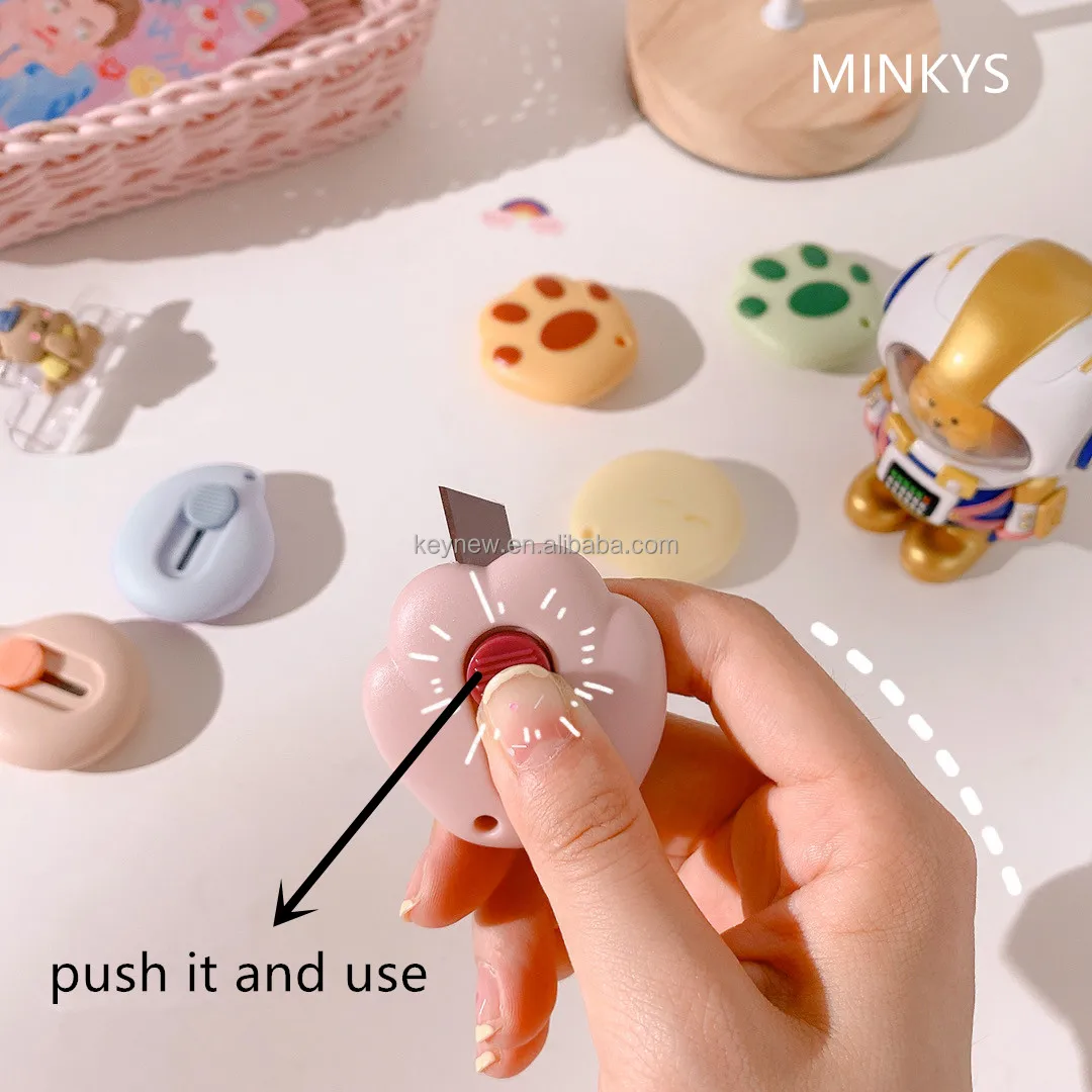 1 Pcs Cute Kawaii Mini Pocket Cat Paw Art Utility Knife Express Box Knife  Paper Cutter Craft Wrapping Refillable Blade Stationery – the best products  in the Joom Geek online store