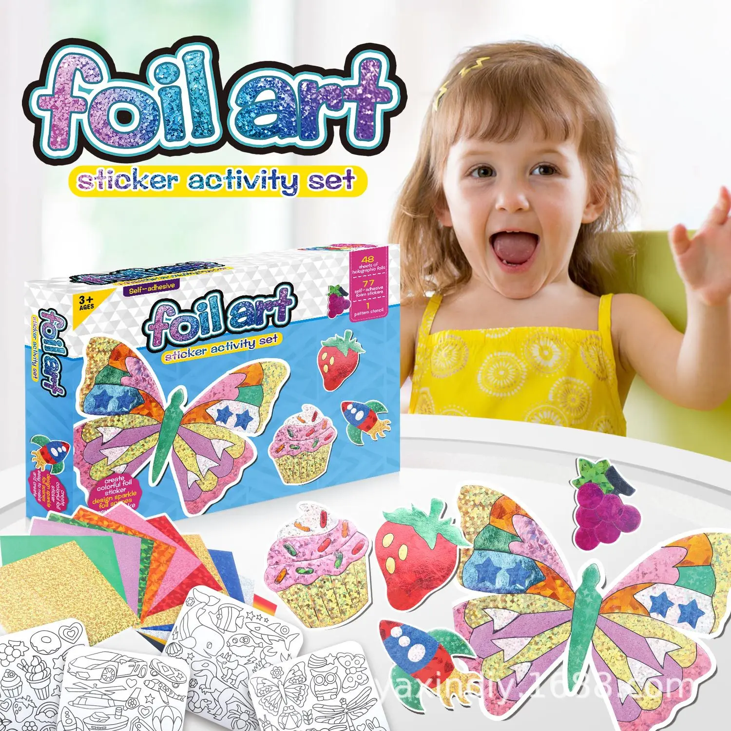 Early Learning Art Kit with Magic Stickers Handmade DIY Indoor