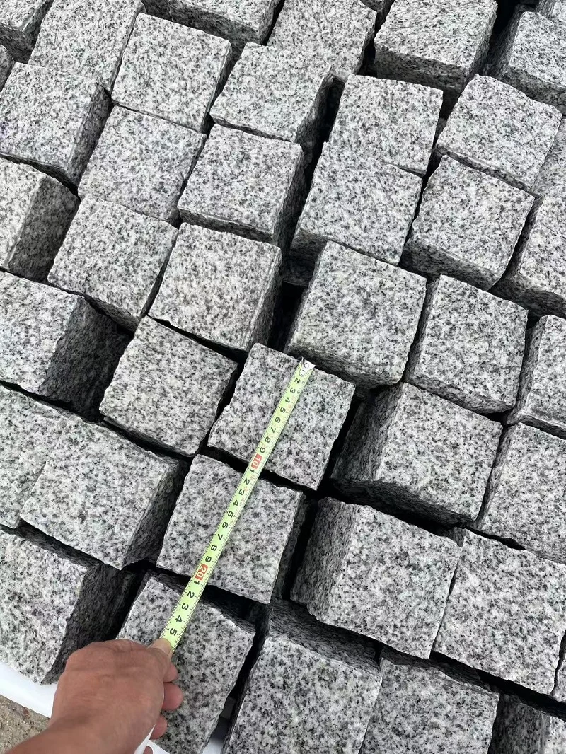 G603 Grey Granite Cobblestone Paver Natural Split for Outdoor Driveways Paver