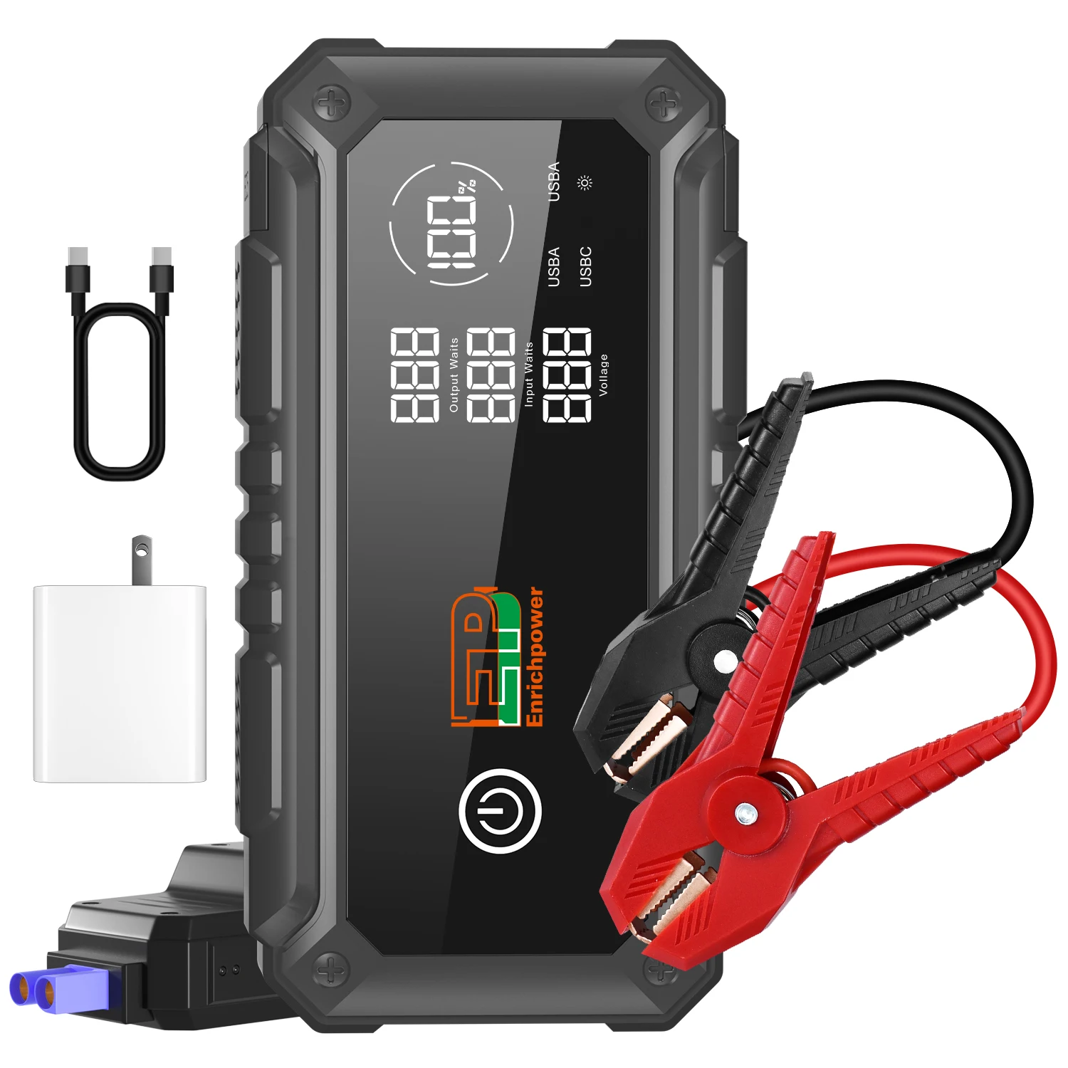 2022 Latest Multi-function Portable 25800mah 3000a Car Jump Starter ...