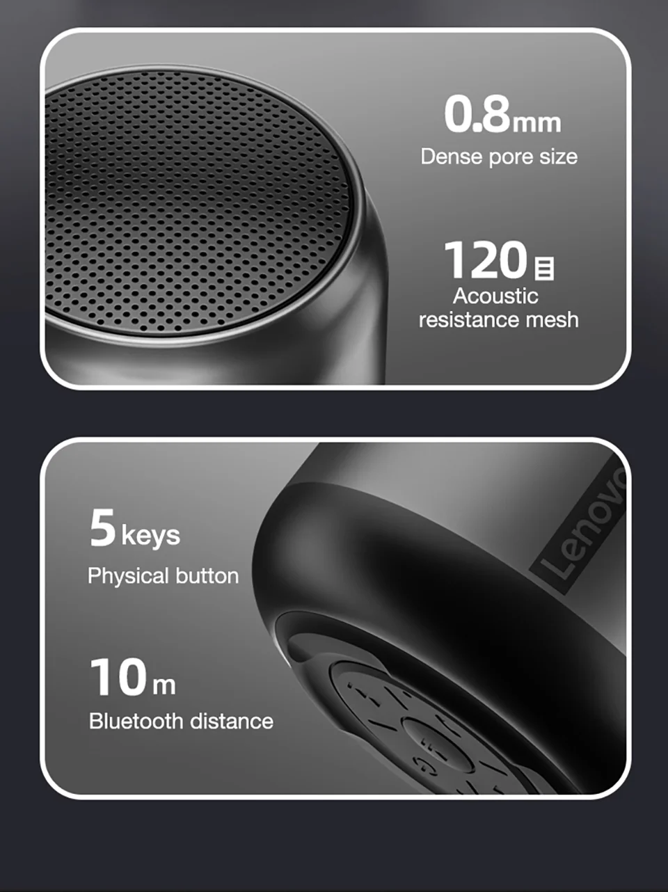 Original Lenovo K3 Outdoor Speaker Subwoofer BT Wireless Super Bass Mini Portable Speaker