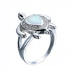 Silver opal tortoise ring 2