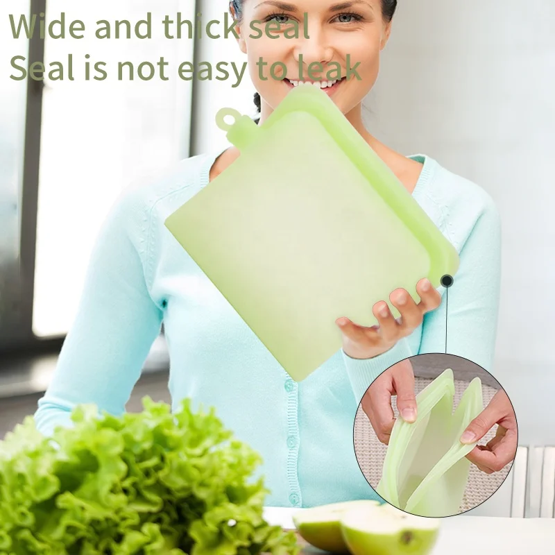 Многоразовый силиконовый герметичный пакет для хранения пищевых продуктов