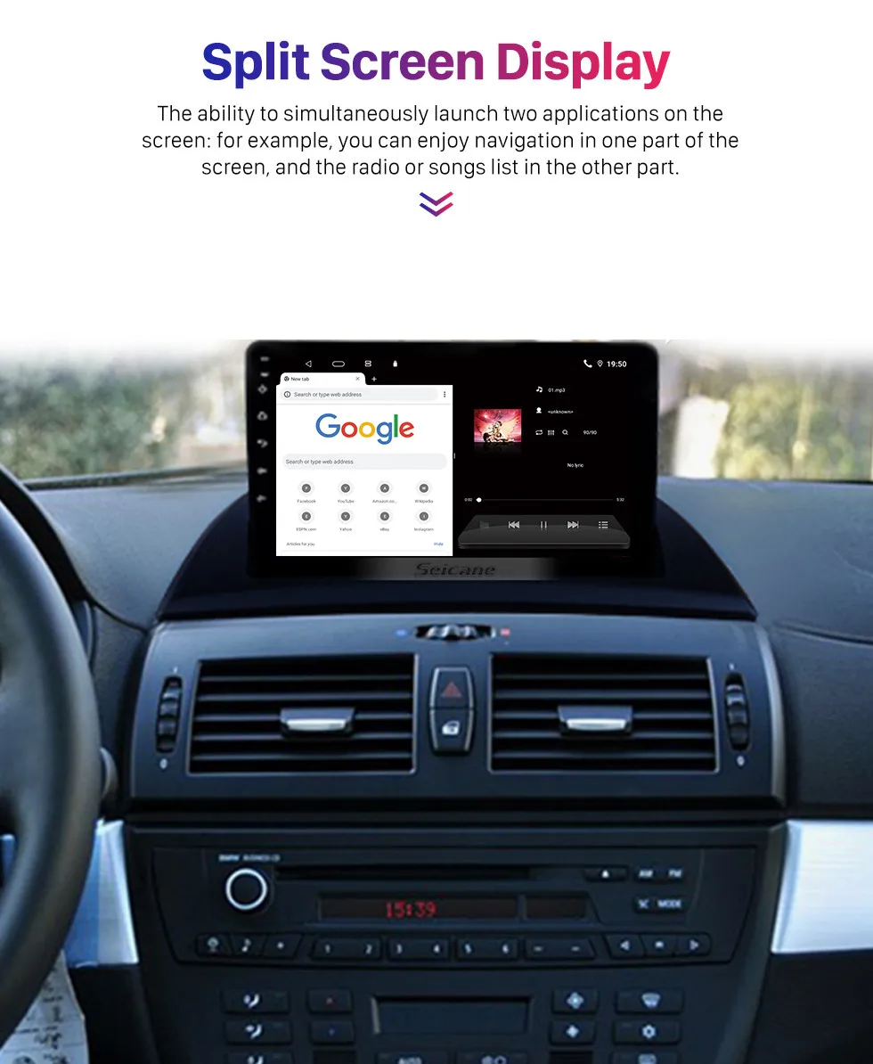 Wireless Carplay 9 inch Android 10 Head Unit WIFI GPS Navigation Universal Car video Multimedia Player for 2004 2012 BMW X3