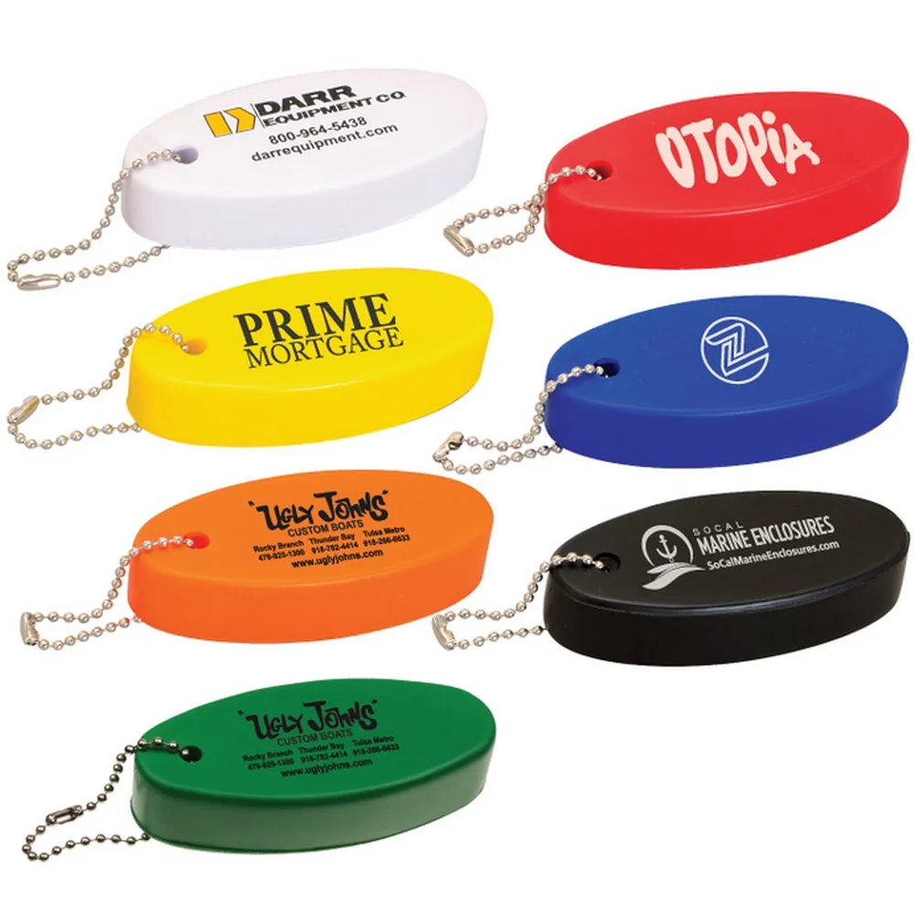 Promotional Custom logo Boat Float Keychain Soft Oval EVA Printed Boat  Floating Key Chains