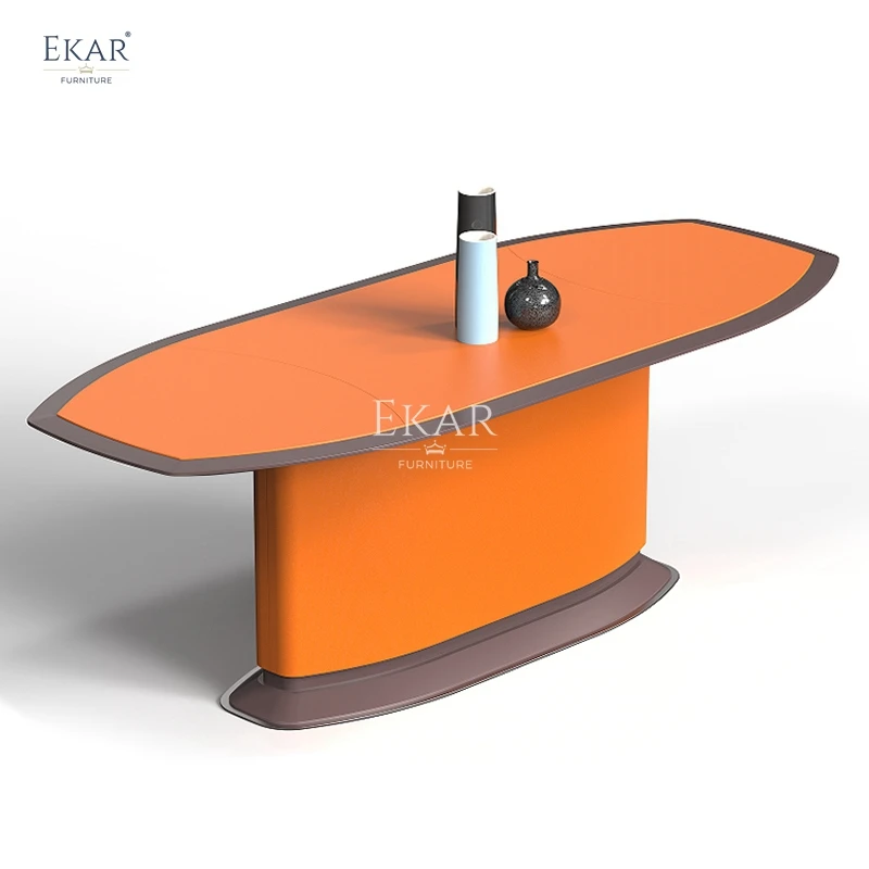 Modern design style leather texture conference table-office desk-furniture-tables and chairs