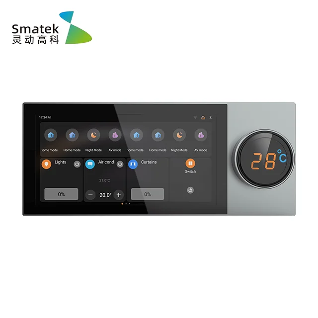 Multi-functional 6 Inch KNX EIB Smart Home System Wall Switches Touch  Screen Control Panel