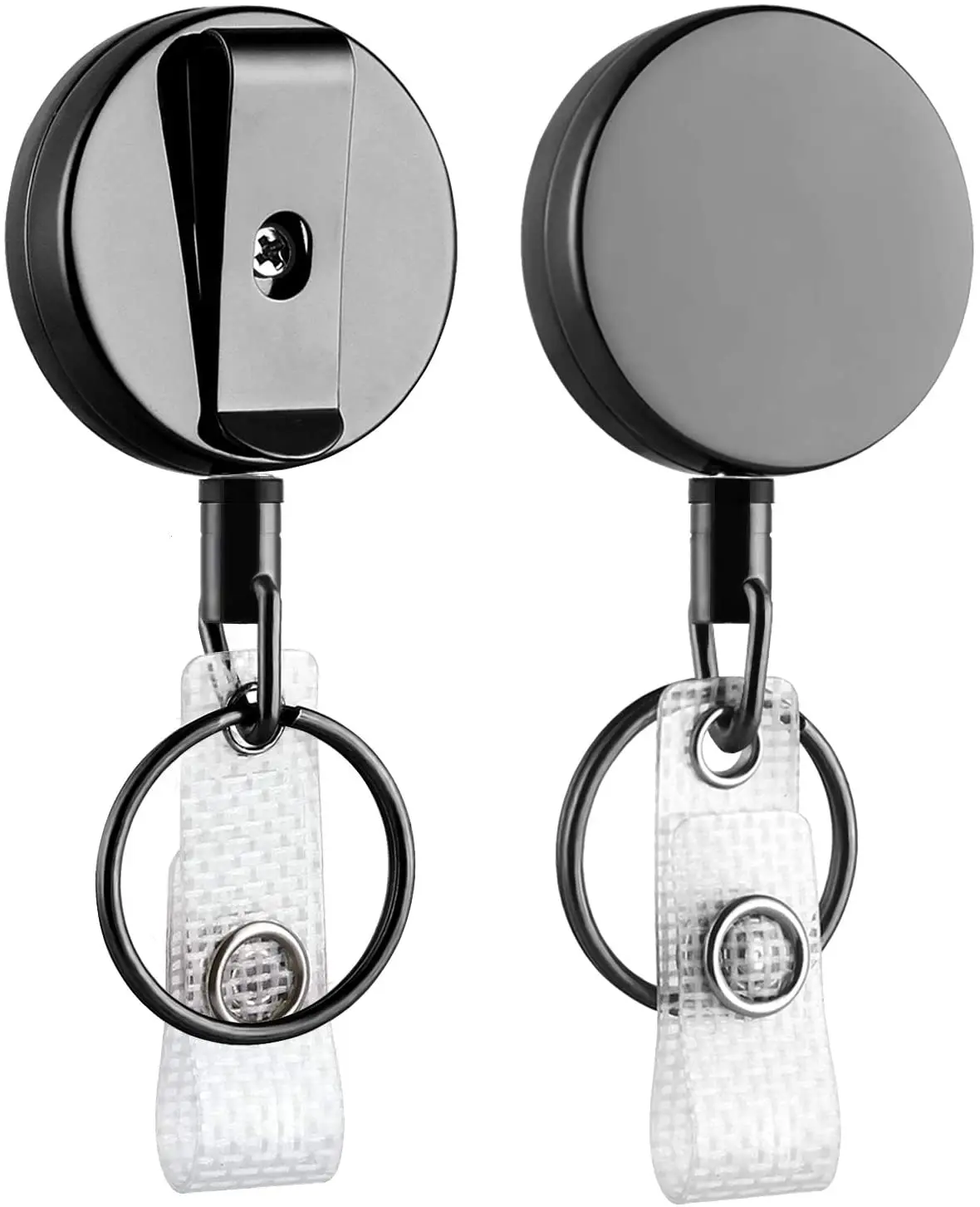 Metal Retractable Pull Key Ring ID Card Badge Holder Decorative Badge Reel Clip