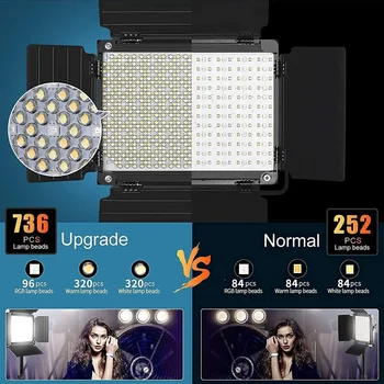 GVM-1000D 2pcs RGB Led Video Light with 2 Softboxes Photography Lighting Kit BT Control Full Color Video Lighting detail image