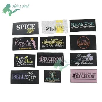 Customized Wig Tag Private Design Woven Label Sewing Damask Label For Clothing
