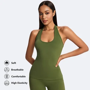 Factory New High Strength Athletic Gym Vest Fitness Workout Custom Logo Running Slim Halter Tight Vest Lightweight Yoga Tank Top