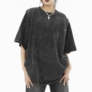 Vintage Women's Oversize Heavy Distressed Removable Sleeve T-shirt