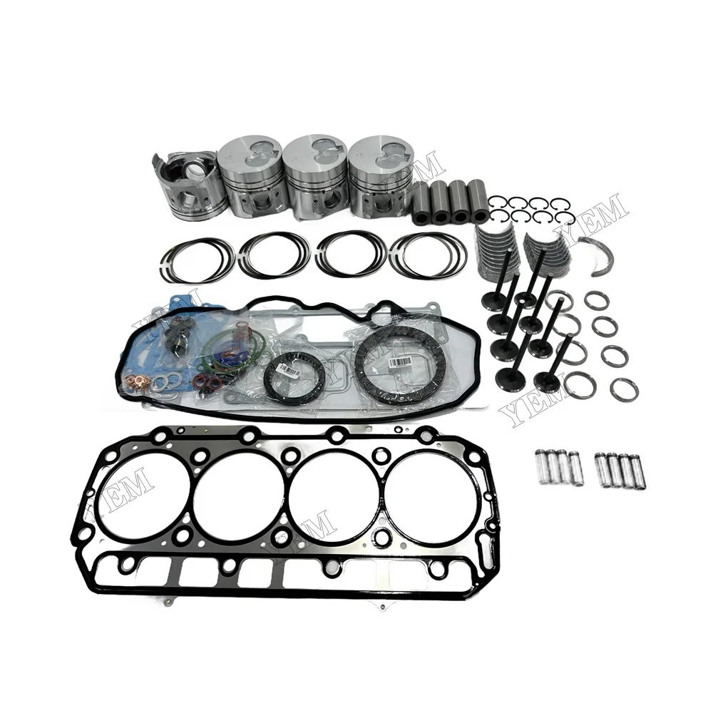 For Yanmar 4TNE98 Overhaul Kit Repair Part Engine Piston Ring Gasket Bearing