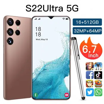 Face recognition Fingerprint original 6800mah S22 Ultra 32MP 50MP phone 5G LTE original 6.7 inch MTK6889 smart phone 16GB 512GB