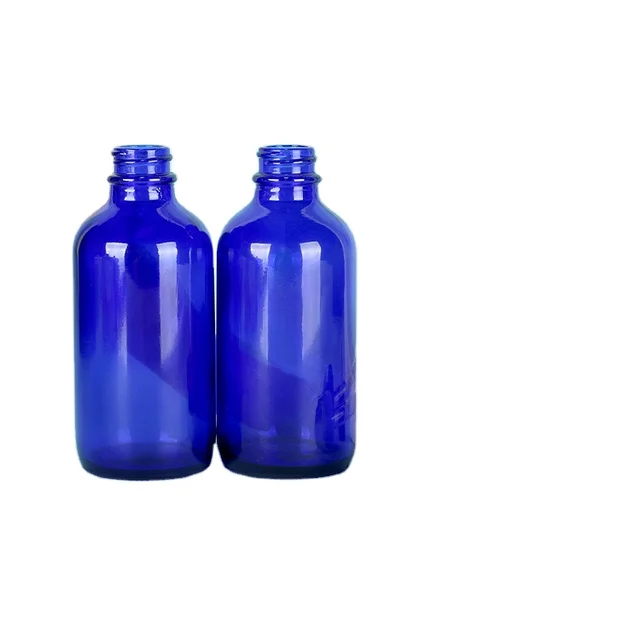Wholesale empty100ml- 250ml-750ml blue thick glass bottle essential oil sub-bottle with black glue dropper
