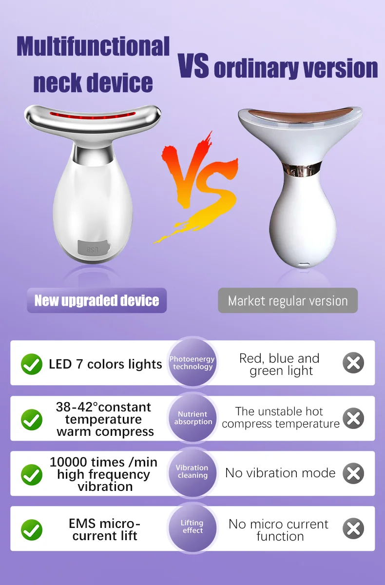 2024 Home Use Beauty Vibration Massage Micro Current Beauty Machine Face Lifting Neck Wrinkle Remover Beauty Instruments