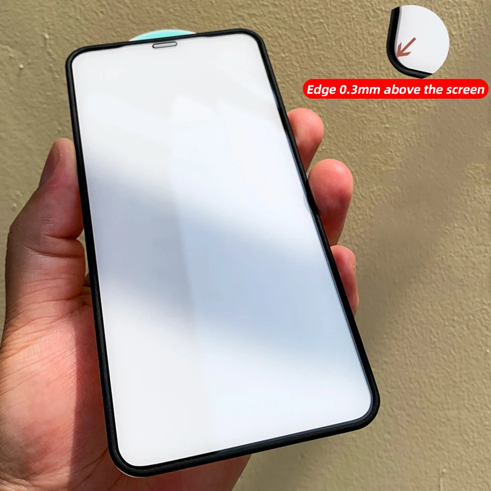 Screen Protector HD Silicone Edge Tempered Glass for iPhone 16 15 Pro Max 14 13 12 11 Rubber Screen Protector