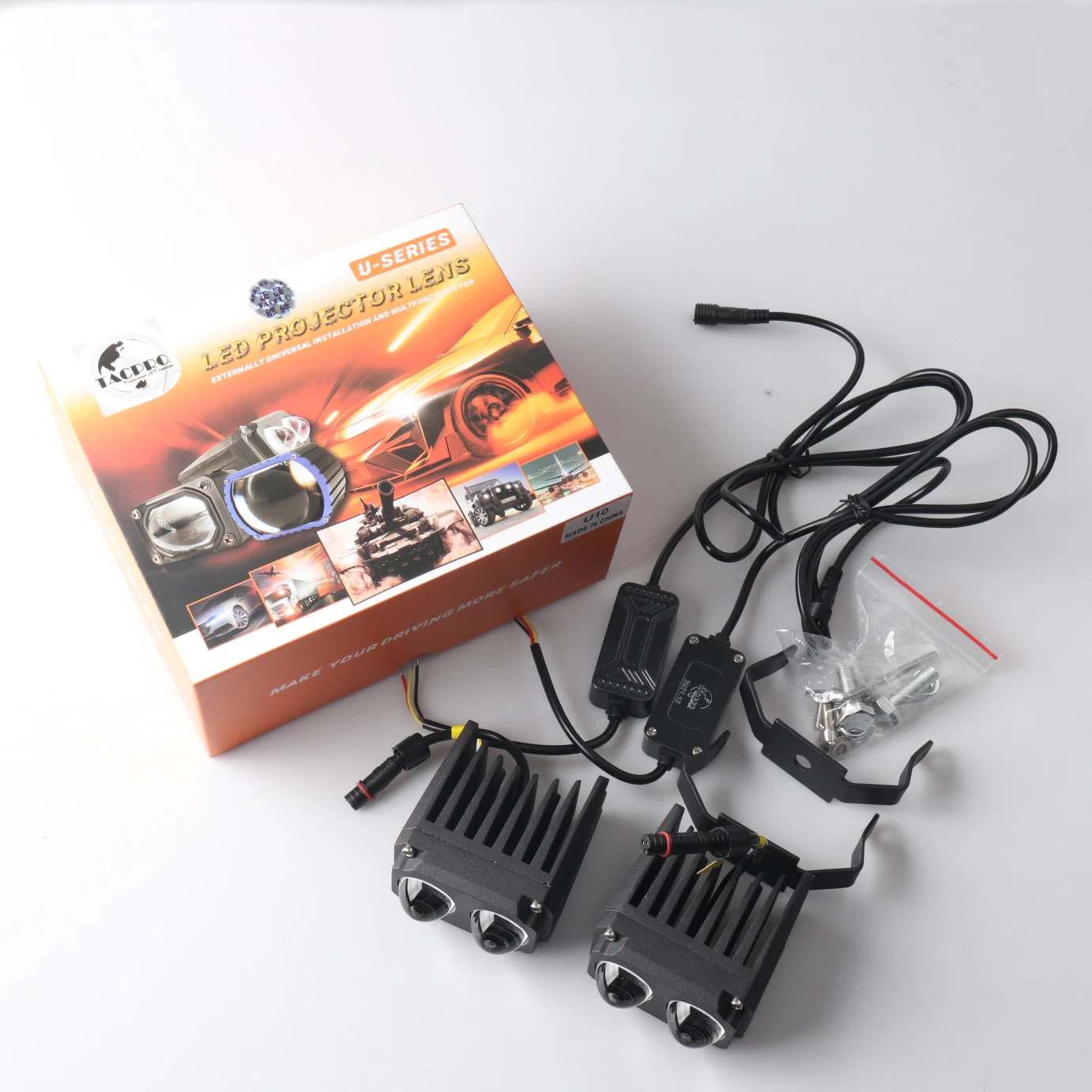TACPRO High Power U10 LED Work Light 120W Yellow Low Beam with White Beam Led Laser Series Headlight Led Lens