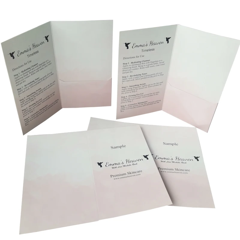 Custom A4 A5 Mini Presentation Folder With Card Holder Logo CMYK Printing Art Paper 2 Pocket Folder