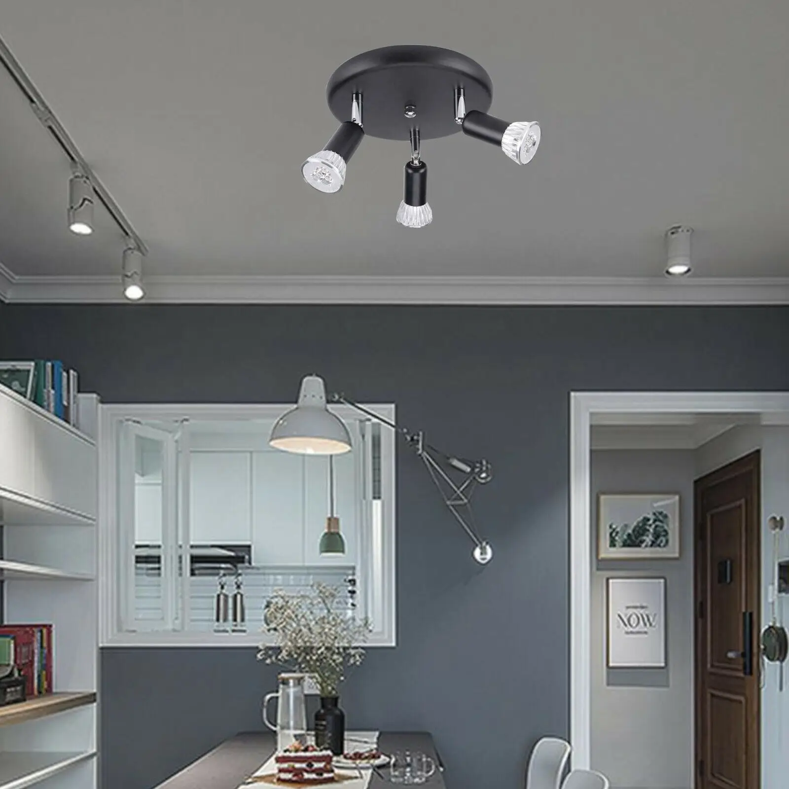 3er Set DEL Plafond installation Lampes Design ESS Chambre Cuisine Spot carton endommagé 