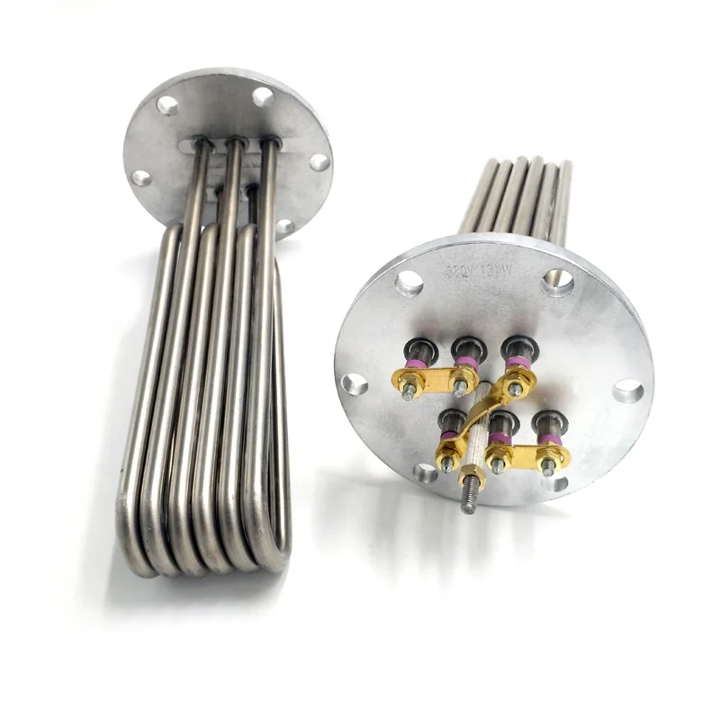 220V 440V 6KW Electric Flange Tubular Heater Stainless Steel Water Immersion Heating Element for Industrial Boiler Water Tank