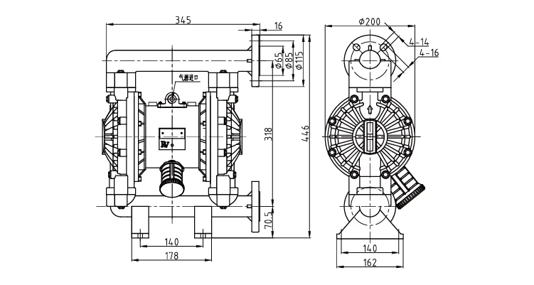 1 Inch PP Pneumatic Diaphragm Pump for Drinking Water Treatment with 1 Year Warranty