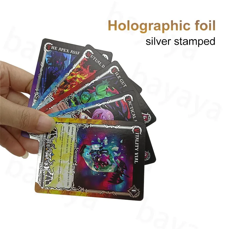Factory Print Custom Deck-Building Serial Numbered Graded Premium Showcasing Holographic Rare Effect Trading Cards Game
