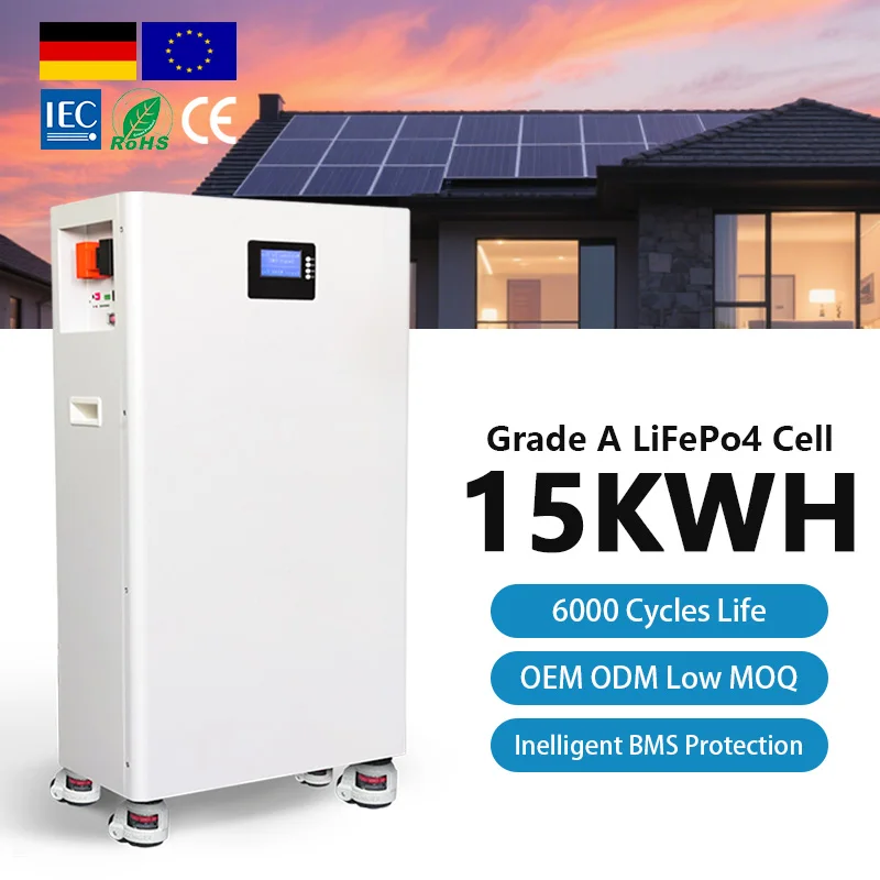 Touchscreen LiFePO4 Wechselrichterbatterie EMS 10 kW 15 kW 16 kW 48 V 51,2 V 100 Ah 200 Ah 314 Ah Heim-Power-Wall-Montierte Lithium-Ionen-Batterie