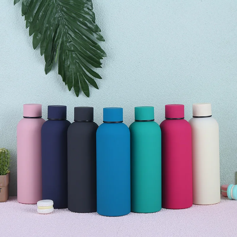 Stainless Steel Water Bottle Double Wall Vacuum Insulated Sports Gym Metal  Flask