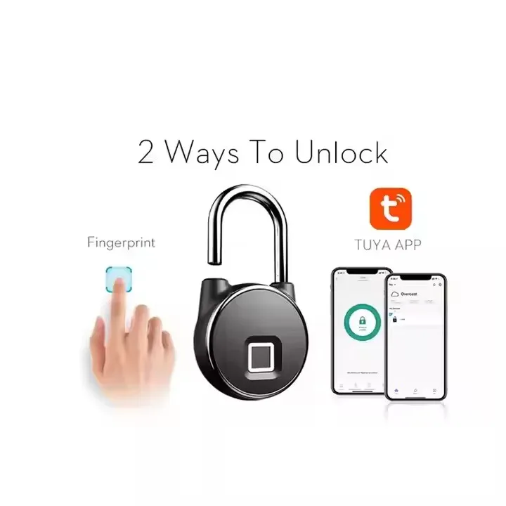 TUYA Wholesale Security Code Smart Lock Remote Control Biometric  Container Padlock With Fingerprint Padlock