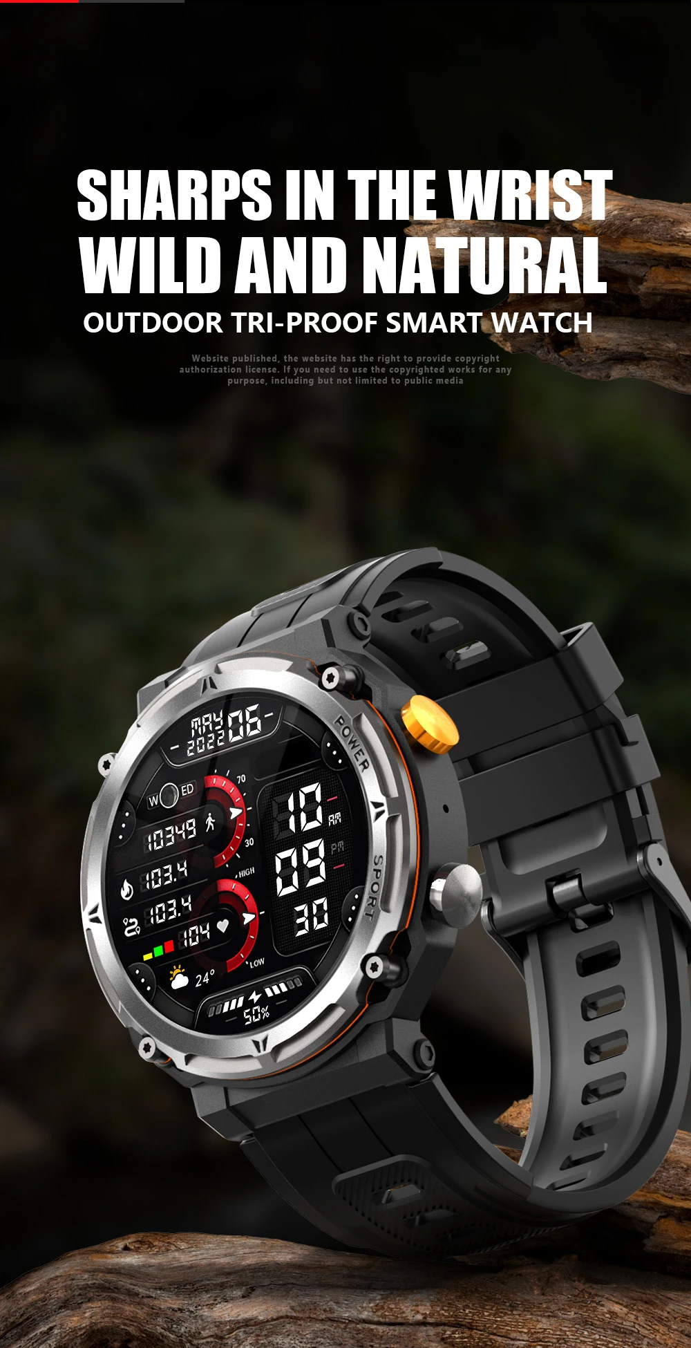 C21 Pro Outdoor Rugged Smart Watch Ip68 Waterproof Rtl8763ewe Chip ...