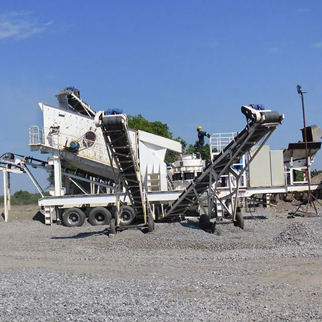 Low Investment Mobile Stone Cone Crushing Plant with Screen PLC Motor Bearing Automatic Features Core Components for Sale Korea