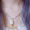 Gold Ice cream bead necklace (imitation pearl)