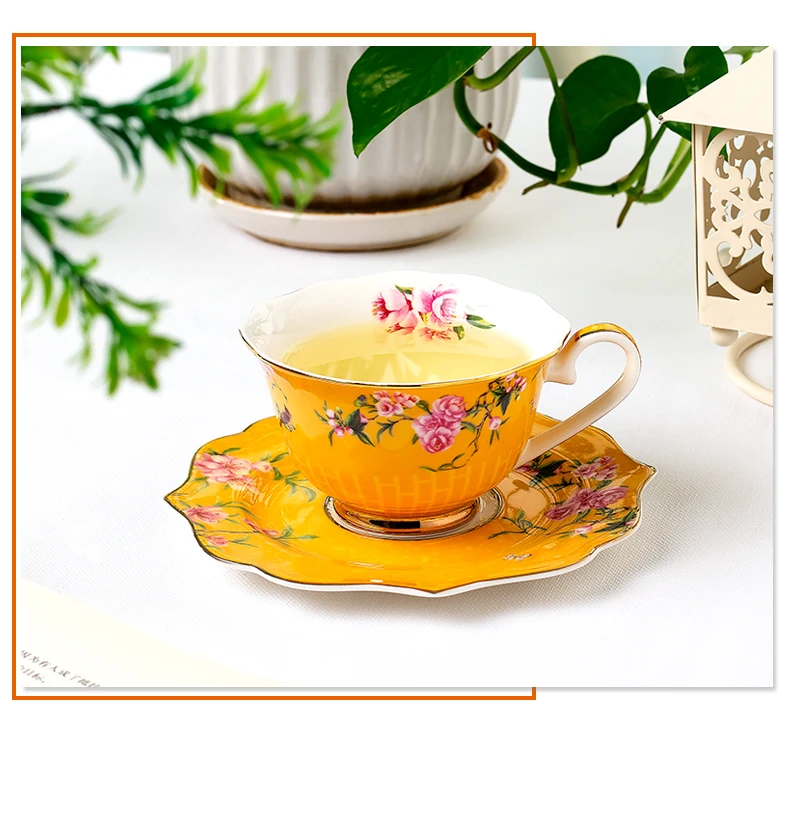 Wholesale Chinese style high quality cup and saucers ceramic porcelain tea set coffee cup with handle STOCK factory