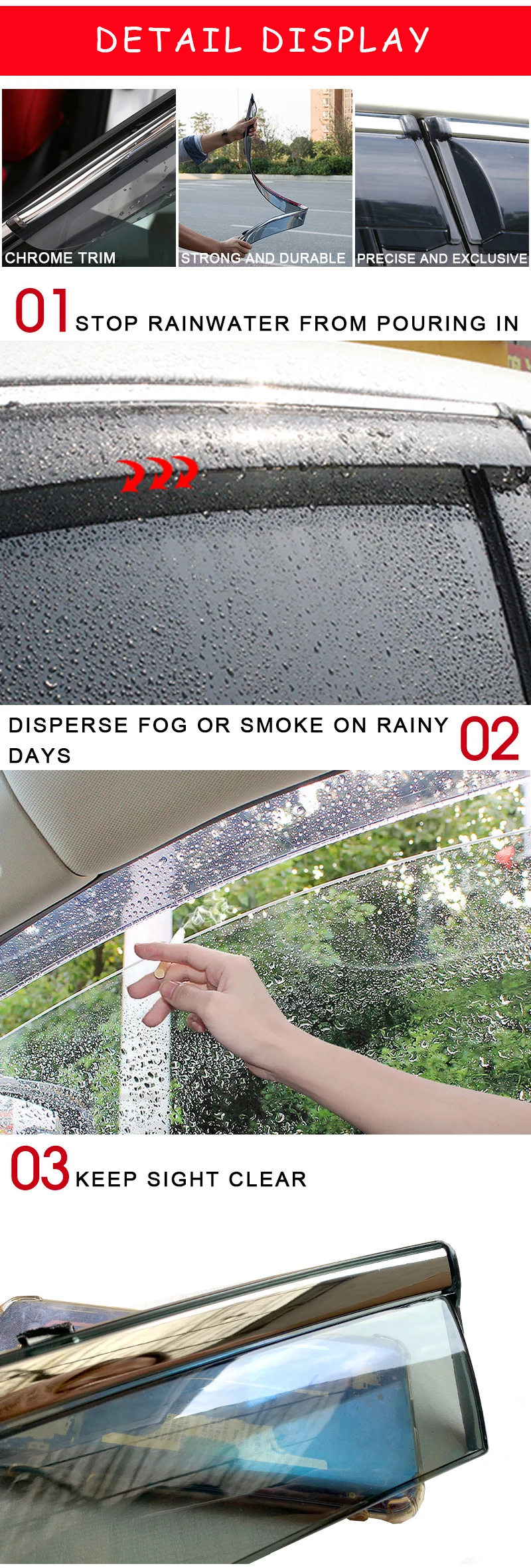 E34 Rear Window Sunblind BMW 5 Series Side Window Visors - Sun & Rain Protection