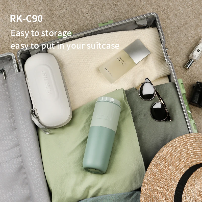 Vitamer 400ml Portable Self Smart Trip Electric Heating Cup Temperature for Traveling or Business PC Water Bottles Modern Round