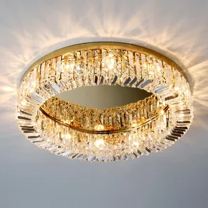 Zeal Lighting Decoration Ceiling Lamp Bedroom Living Room Modern Luxury Round K9 Crystal Ceiling Lights
